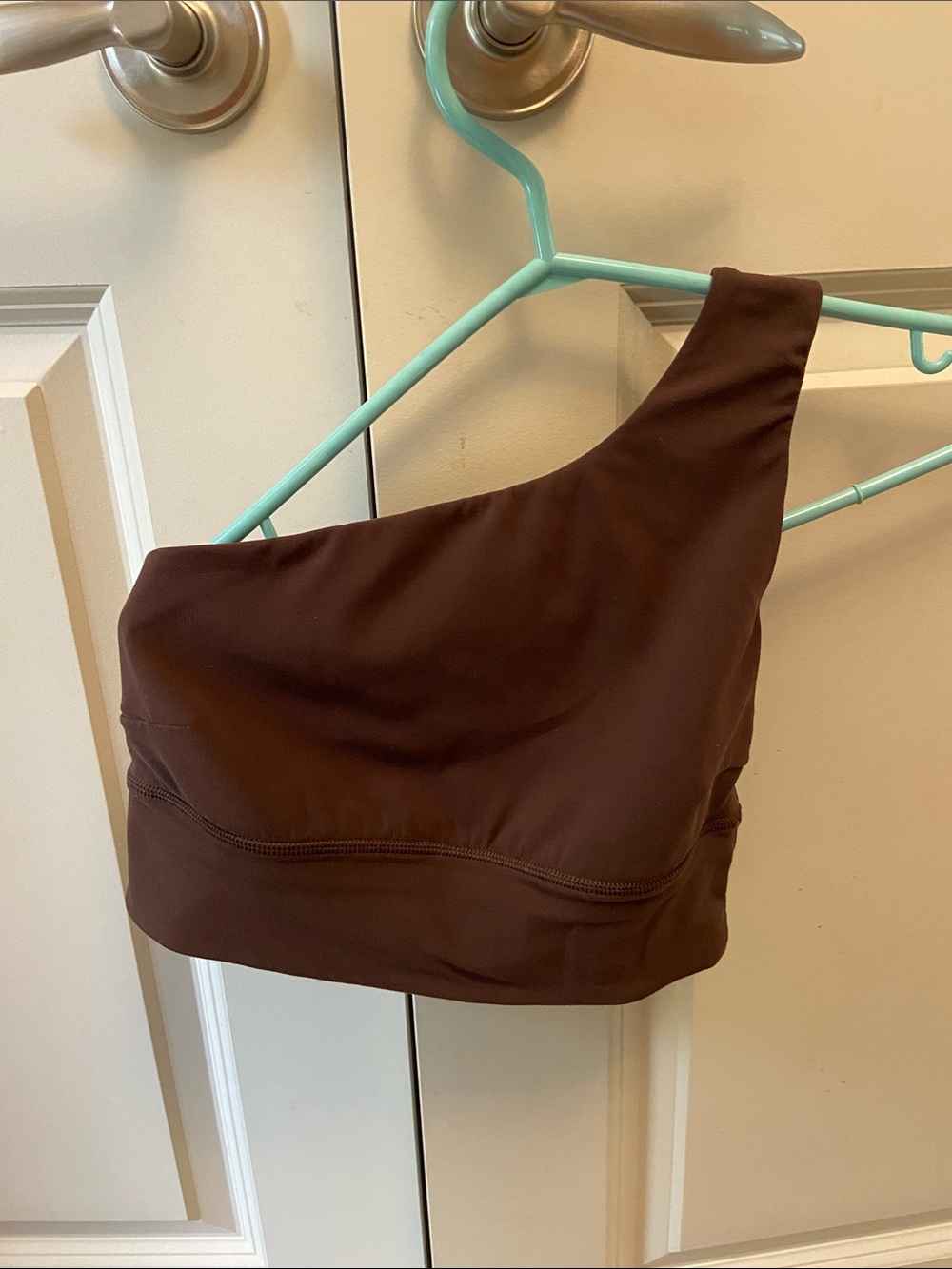 lululemon athletica One-Shoulder Sports Bra in Chocolate Brown